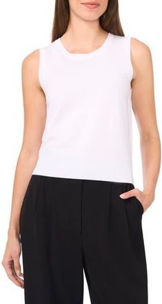 Halogen Crewneck Sweater Tank in Bright White at Nordstrom Rack, Size X-Large