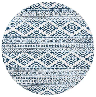 Safavieh Alfombra polipropileno marfil/azul marino 152 x 152 cm