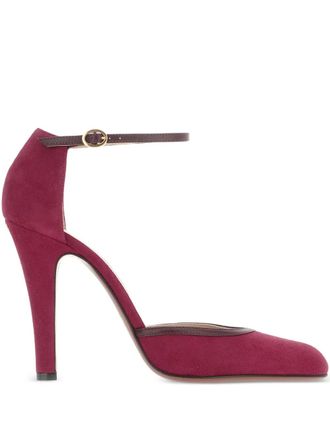 Valentino Garavani ankle-strap suede pumps - Red