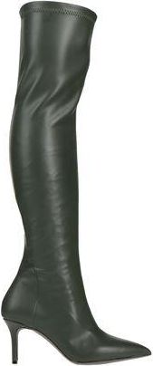 Islo Isabella Lorusso Over-the-Knee Stiletto Heel Boots for Women in Green Coated Fabric