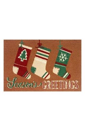 R16 Home Seasons Greetings Holiday Indoor/Outdoor Doormat in Brown Multi at Nordstrom Rack, Size 24X36 Ft