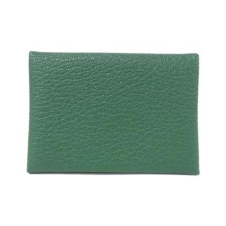 Herm&egrave;s Green Chevre Leather Coin Purse/Coin Case (Pre-Owned)