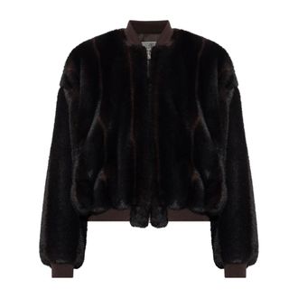 Maison Margiela Fur Bomber Jacket - female - MM6 Maison Margiela - Faux Fur & Shearling Jackets - Brown - 2XS - Jackets