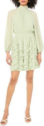 1.State Corkscrew Ruffle Long Sleeve MInidress in Reseda at Nordstrom Rack, Size X-Small