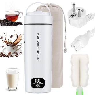 OEM Mini Hervidor El&eacute;ctrico De Viaje De 450 Ml, 6 Ajustes De Temperatura, Port&aacute;til, 100 V-240 V, Peque&ntilde;o Hervidor El&eacute;ctrico De Acero Inoxidable 304 Para V