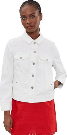 Liverpool L.A. Petite Classic Jean Jacket Womens Clothing Bright White : PXL, Cotton/Denim/Lycra