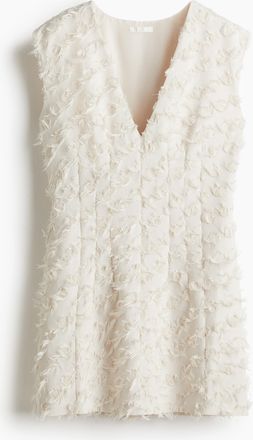 H&M Kleid aus Jacquardstoff - Beige