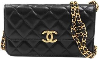 Chanel Pre-owned Leather Cross Body Bag - Dames - Vintage Schoudertas - Zwart - ONE Size - Leer - Vintage