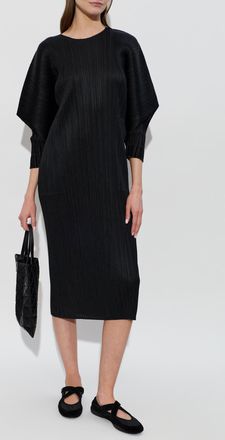 Pleats Please Issey Miyake Pleated Dress, Womens, Black