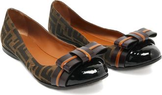 Fendi ballerine con fiocco - Marrone