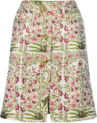 Giambattista Valli floral-jacquard mini skirt - women - Polypropylene - 38 - White