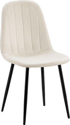 Clp Silla De Comedor Baxter En Terciopelo Blanco Crema