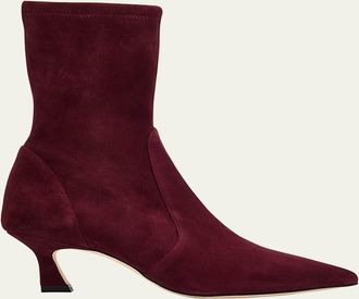 Stuart Weitzman 50mm Vinnie Suede Stretch Booties