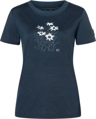 super.natural Edelweiss Bio Jersey Tee Merinoshirt f&uuml;r Damen | blau