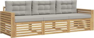vidaXL Conjunto De Sof&aacute;s De Exterior 3 Uds. Blanco Y Gris Claro Vidaxl