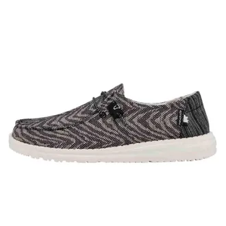 Hey Dude Womens Wendy Woven Sneaker In Zebra Black Stripe