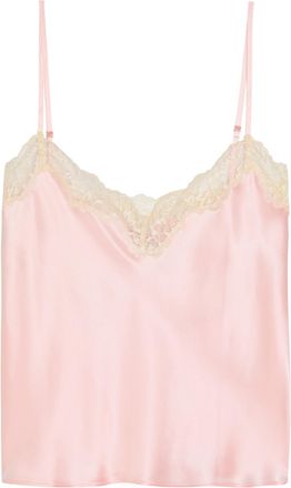 Reformation Teddy Lace-trim Silk top - Light Pink - S (UK8-10 / S)