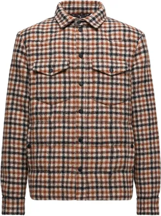 Moncler Gelt Wool Down Shirt Jacket Multicolor Size 0