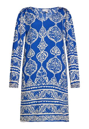 Usha Jurk Dames koningsblauwe cr&egrave;me