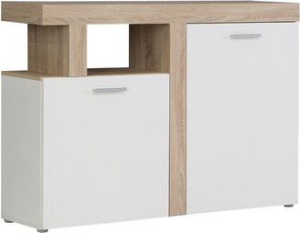 Home Heavenly Home Heavenly - Mueble Aparador De Sal&oacute;n Jelani. 128,4x91,5x33,8 Cm. Dise&ntilde;o N&oacute;rdico Moderno. Color: Blanco-roble