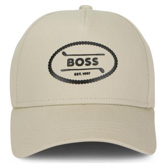 HUGO BOSS Logo-detail Baseball Cap - Heren - Petten - Beige - ONE Size - Katoen - Accessoires
