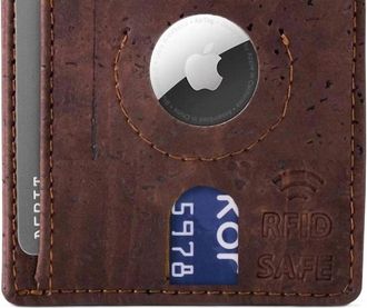 Corkor Mens Airtag Wallet Cards Holder In Brown