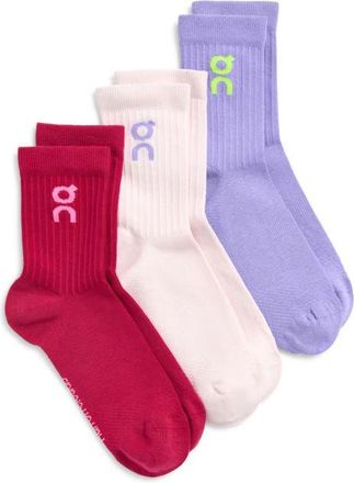 On 3-Pack Logo Quarter Socks in Orchid/Comet at Nordstrom, Size X-Small