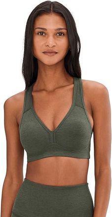 Beyond Yoga Spacedye Lift Your Spirits Bra Womens Bra Dusty Forest Heather : XL, Elastane/Polyester