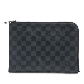 Louis Vuitton Pre-owned Womens Damier Graphite Pochette Jour Pm - Dark Grey Textile - One Size