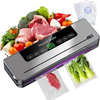 OEM M&aacute;quina Selladora Al Vac&iacute;o De Alimentos, Con 50 Bolsas De Vac&iacute;o, Selladora Al Vac&iacute;o Multifuncional 5 En 1, Con Modos Para Alimentos H&uacute;medos Y Secos Pa