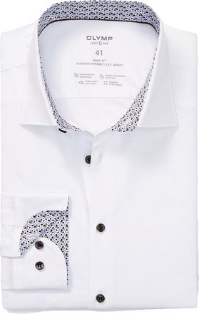 Olymp katoenen Olymp overhemd wit effen slim fit