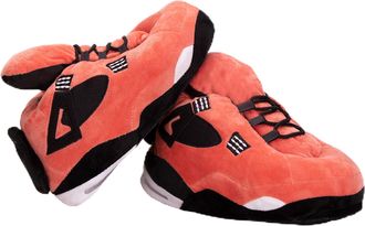 Generic Warm Plush Sneaker Slippers, Trendy Anti-Slip Furry Soft House Shoes Fluffy Unisex Home Slides One Size Fits Most Indoor Outdoor (Orange)