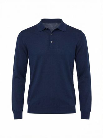 Drumohr Long Sleeve Logo Polo
