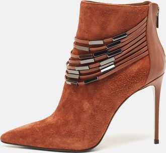 Le Silla Brown Leather And Suede Ankle Booties