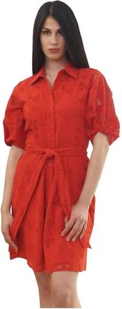 Polo Ralph Lauren Day Kleedjes - Dames - Shirt Kleedjes - Rood - 2XS - Kleedjes