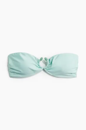 H&M Wattiertes Bandeau-Bikinitop - Hellt&uuml;rkis