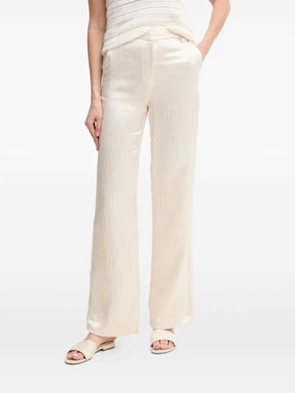 Pedro del Hierro textured satin trousers - women - Polyamide/Viscose/Polyester - 36 - Neutrals