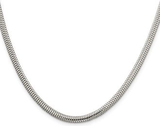 Diamond2Deal Sterling Silver 4mm Round Snake Chain Necklace