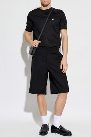 Emporio Armani T-shirt With Embroidered Logo, Mens, Black