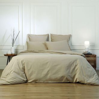 Febronie Funda n&oacute;rdica y funda de almohada algod&oacute;n arena 155x220