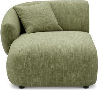 Castlery Auburn Left Chaise Customized, (Washed Chenille) Moss, Machine Washable, Modular Sofa for Green