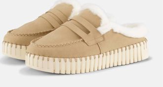 Ilse Jacobsen Womens Tulip 3872 Fur Lined Slip-On Loafers In Latte