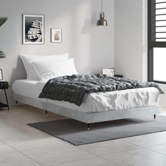 vidaXL Vidaxl - Estructura de cama madera de ingeniería gris hormigón 90x200cm