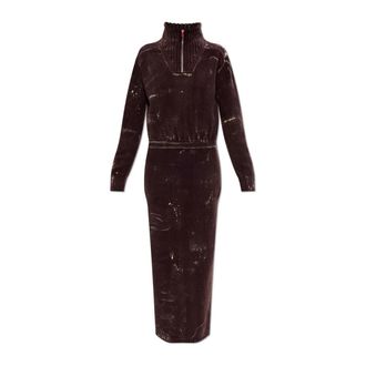 Diesel M-Marcelle Jurk - Dames - Kleedjes - Bruin - L - Wol - Kleedjes