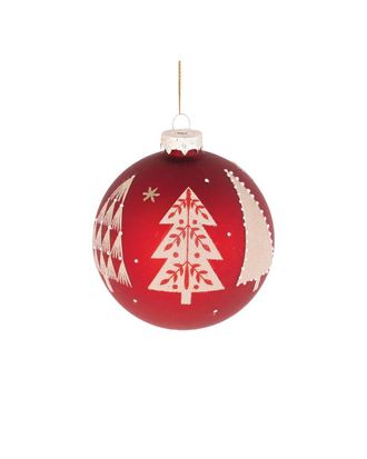 Melrose International Set Of 6 Beaded Pine Tree Ball Ornament