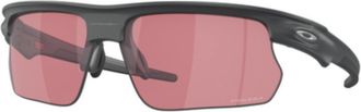 Oakley OO9400 Sunglasses Bundle: OO 9400 BISPHAERA 940007 Matte Carbon/Prizm Dark Golf Policarbonate Standard and Large Red leash Accessory kit