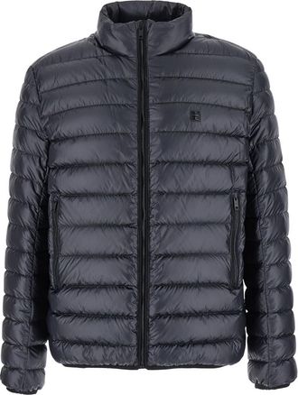 Givenchy Black High Neck Down Jacket With Logo Detail In Tech Fabric Man