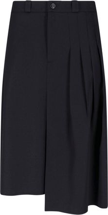 Our Legacy Black Origami Raw Edge Asymmetrical Gabardine Midi Skirt