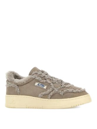 Autry Medalist Low Wom Suede/Shearling Taupe
