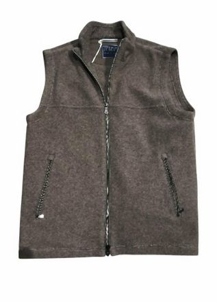 Fedeli Mens Sleeveless Full-Zip Cashmere Gilet In Bruno